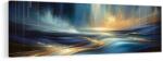 Dovido Tablou linii aurii pe suprafață albastră - 120x40