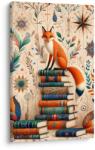 Dovido Tablou vulpi și bibliotecă magică - 80x120