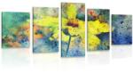 Dovido Tablou 5-piese floare galbenă cu atingere vintage - 200x100