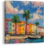 Dovido Tablou case pitorești de port - 70x70