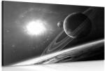 Dovido Tablou planeta în universul în design alb-negru - 120x80
