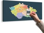 Dovido Tablou pe plută hartă a Cehiei cu fundal întunecat - 100x50 peg