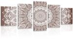 Dovido Tablou 5-piese Mandala armonie pe un fundal maro - 200x100