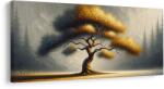 Dovido Tablou arborele vieții auriu pe câmp - 100x50