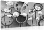 Dovido Tablou maci pe un fundal abstract în design alb-negru - 60x40