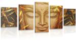 Dovido Tablou 5-piese Budha zâmbitor - 100x50