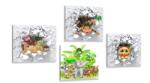 Dovido Set tablouri jungla plină de animale - 4x 60x60