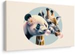 Dovido Tablou panda și girafă cu balon de gumă - 60x40