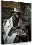 Dovido Tablou câine cu ziar pe toaletă - 80x120