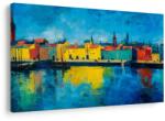 Dovido Tablou oraș colorat lângă râu - 90x60