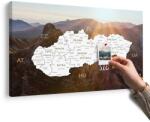 Dovido Tablou pe plută hartă a Slovaciei cu fundal montan - 90x60 transparent