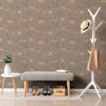 Dovido Tapet flori de luncă în design maro - 49x1000