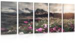 Dovido Tablou 5-piese lunca de flori înfloritoare - 150x75