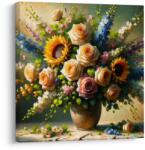 Dovido Tablou buchet de trandafiri și floarea-soarelui - 20x20