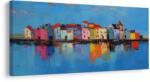 Dovido Tablou căsuțe colorate deasupra apei - 60x30