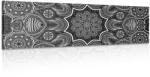 Dovido Tablou Mandala indiană cu model floral în design alb-negru - 135x45