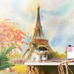 Dovido Tapet autoadeziv Turnul Eiffel în culori pastelate - 196x132