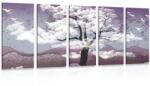 Dovido Tablou 5-piese copac acoperit de nori - 200x100