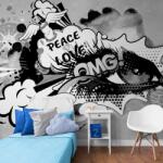 Dovido Tapet ochiul graffitti gri - 196x132