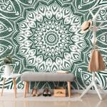 Dovido Tapet Mandala de armonie pe fundal verde - 147x99