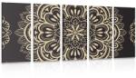 Dovido Tablou 5-piese Mandala pe un fundal negru - 200x100 - dovido - 627,33 RON