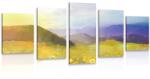 Dovido Tablou 5-piese câmpul plin de margarete - 100x50