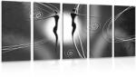 Dovido Tablou 5-piese iubire etno în design alb-negru - 200x100