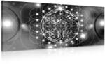 Dovido Tablou Mandala fascinantă alb-negru - 140x70
