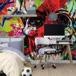 Dovido Tapet autoadeziv craniu în design graffiti - 539x363