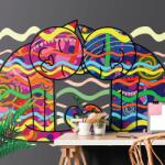 Dovido Tapet autoadeziv pisici îndrăgostite în stil pop art - 392x264