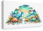 Dovido Tablou dinozauri colorați în munți - 40x30