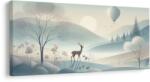 Dovido Tablou peisaj forestier cu cerb și munți - 60x30