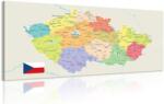 Dovido Tablou hartă stilizată a Cehiei cu steag - 100x50