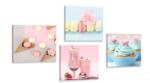 Dovido Set tablouri delicatețe dulce cu băutură - 4x 60x60