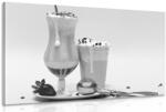 Dovido Tablou cocktail de lapte în design alb-negru - 40x30