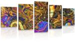 Dovido Tablou 5-piese plin de artă abstractă - 150x75