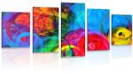 Dovido Tablou 5-piese abstract plin de culori - 200x100