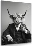 Dovido Tablou vacă în costum cu țigară și whisky - 60x90