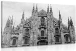 Dovido Tablou catedrala în Milano în design alb-negru - 30x20