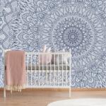 Dovido Tapet Mandala decorativă detaliată în culoarea albastră - 539x363