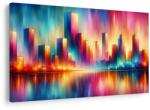 Dovido Tablou siluetă urbană colorată - 40x30