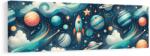 Dovido Tablou cosmos cu rachetă și stele - 135x45