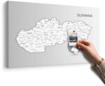 Dovido Tablou pe plută hartă alb-negru a Republicii Slovace - 150x100 place