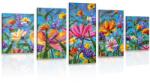 Dovido Tablou 5-piese flori colorate pe luncă - 100x50