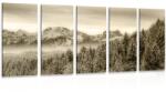 Dovido Tablou 5-piese munții înghețați în design sepia - 200x100