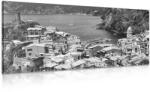 Dovido Tablou coasta Italiei alb-negru - 80x40
