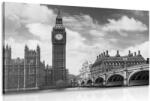 Dovido Tablou Big Ben în Londra în design alb-negru - 60x40