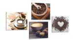 Dovido Set tablouri farmec de cafea - 4x 40x40