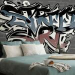 Dovido Tapet autoadeziv cu imitație de cărămidă și inscripție Street Art - 490x330