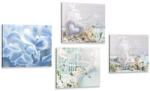 Dovido Set tablouri felinare cu floare albastră - 4x 60x60